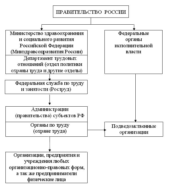 Claw.ru | Рефераты по безопасности жизнедеятельности | Схема государственного управления охраной труда