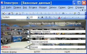 Claw.ru | Рефераты по информатике, программированию | Разработка базы данных «Магазин бытовой техники “Электрон” средствами СУБД MS Access»