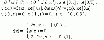 Claw.ru | Рефераты по математике | Решение смешанной задачи для уравнения гиперболического типа методом сеток
